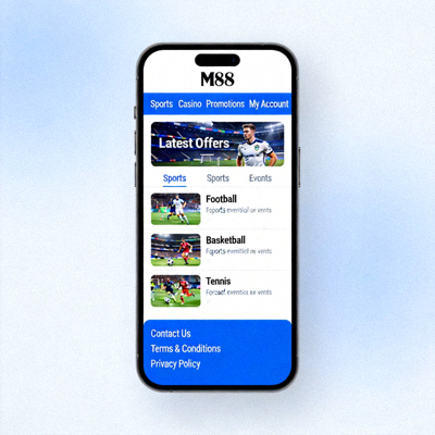 Tampilan mobile-friendly dari situs M88 yang diakses melalui smartphone